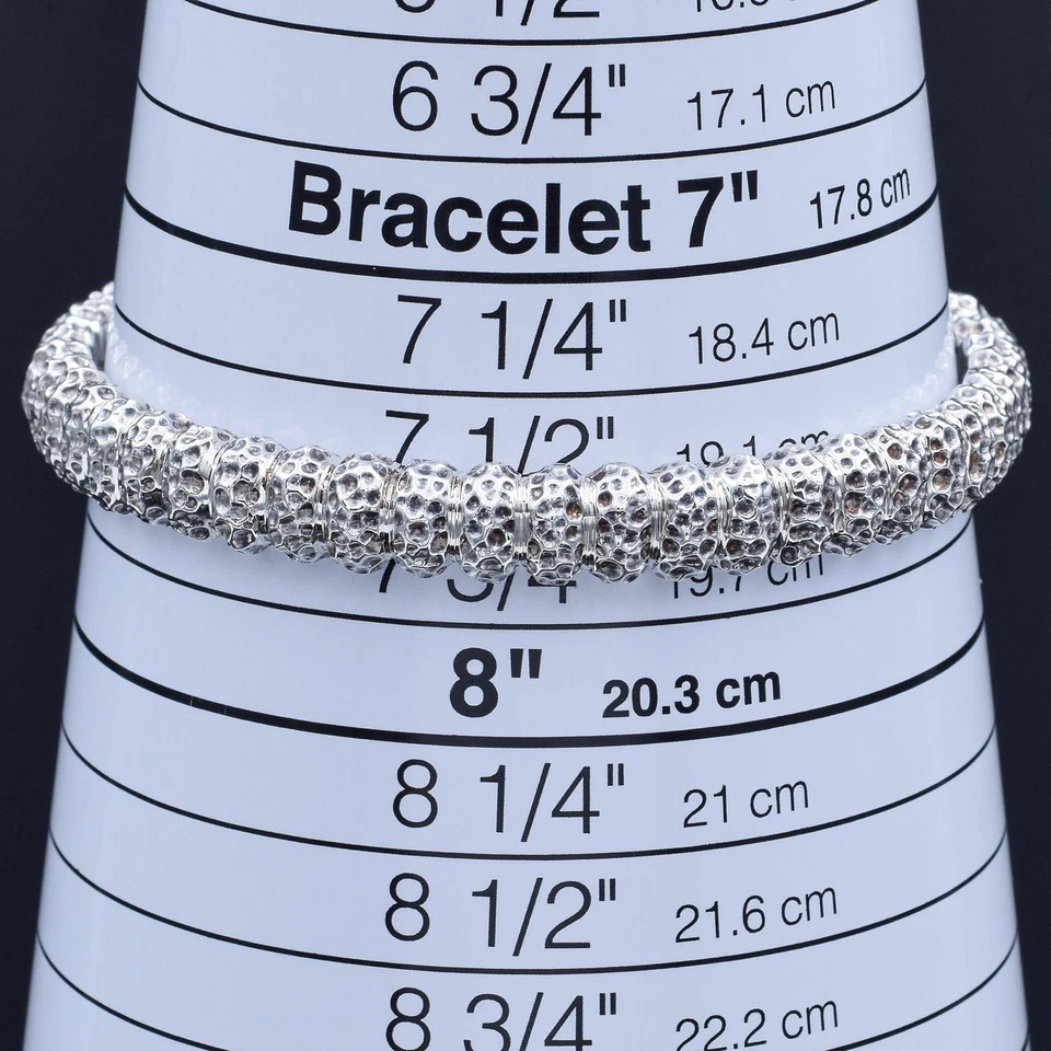 Estate Tiffany & Co Sterling Silver 8.5 mm Hammered Bangle Bracelet 7.5 Inches - Image 4 of 4