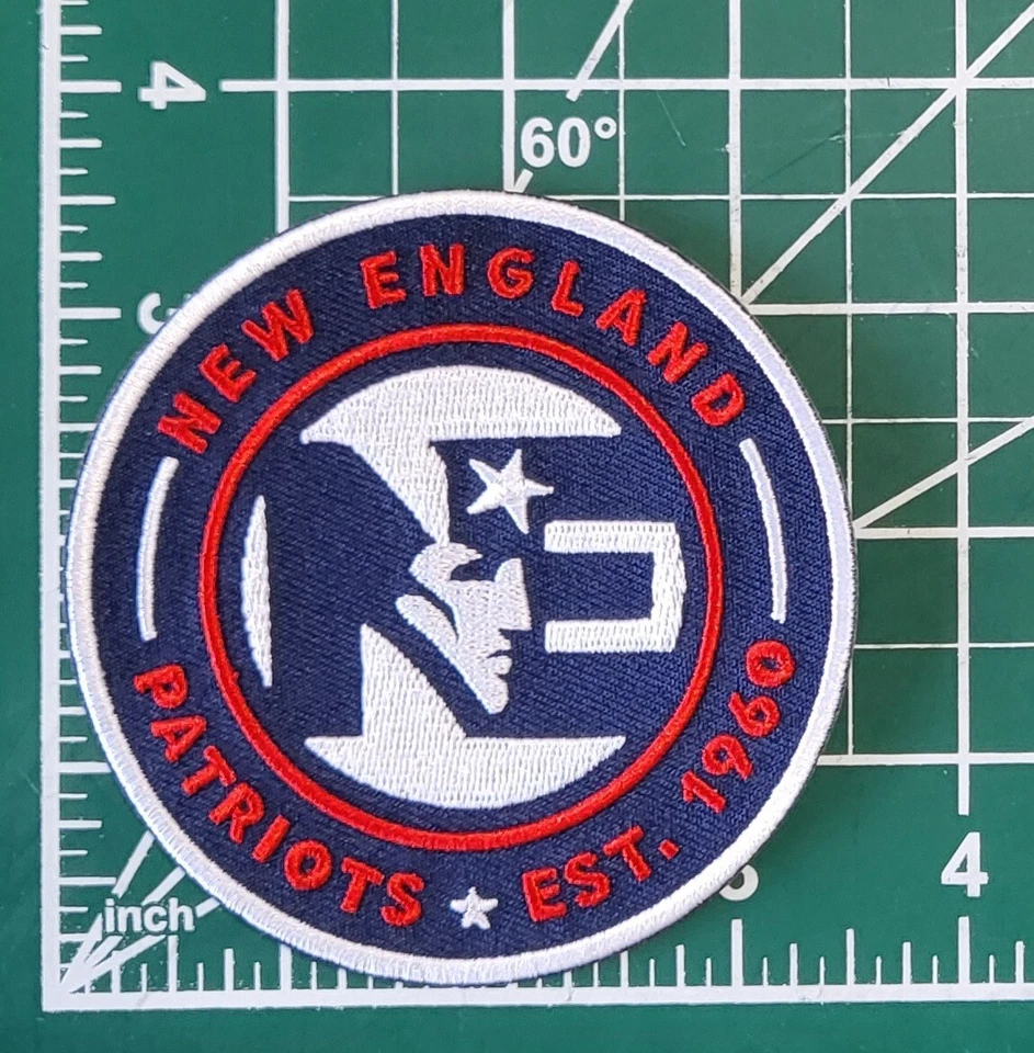 New England Patriots 3.5" Round NE Iron On Embroidered Patch~ Free Tracking!