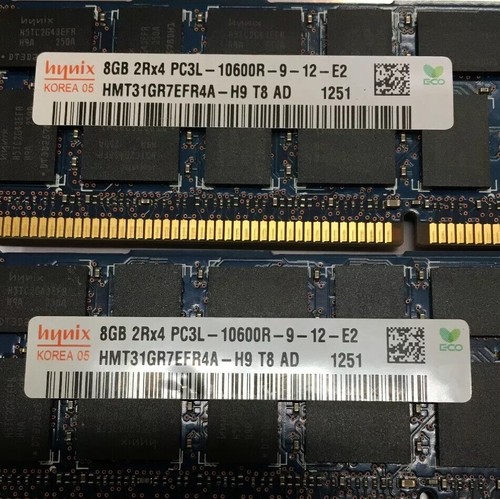 Hynix 16GB RAM (2x8GB) PC3L-10600R DDR3-1333 SERVER SDRAM HMT31GR7EFR4A-H9 - Picture 2 of 2