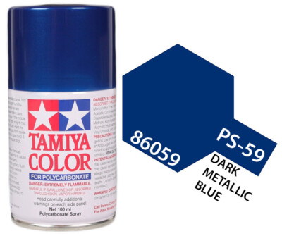 Tamiya 86059 PS-59 Dark Metallic Blue Polycarbonate Lexan RC Spray Paint 100ml