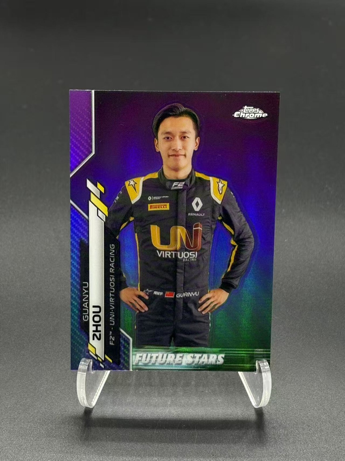 2020 Topps Chrome Formula 1 F1 Zhou Guanyu Purple Refractor 185/399#43 LIN