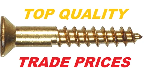 Solid Brass Screw Slotted Countersunk Head Wood Screws 2mm - 5mm #2, #4, #6, #8