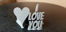 I Love You with Heart - 3D Text Sign - Handmade - USA - Znet3D