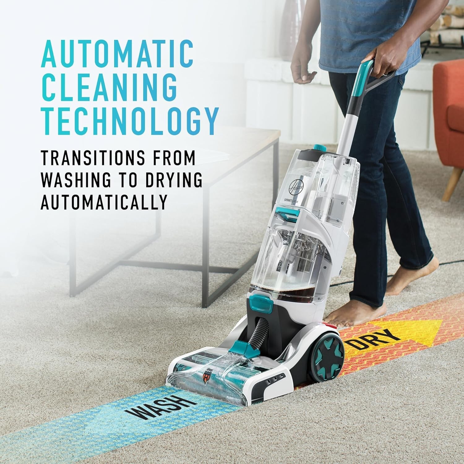 Hoover Smartwash Automatic Carpet Cleaner with Cleaning Solution Liquid