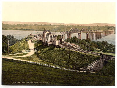 The Severn Bridge, Sharpness, England c1900 OLD PHOTO