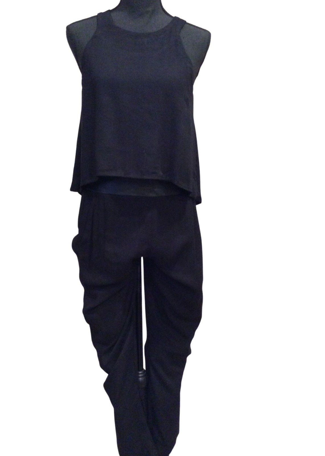 Ella Moss Women's Black One Piece XS Pant Suit Sleeveless Elastic Waist