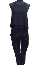 Ella Moss Women's Black One Piece XS Pant Suit Sleeveless Elastic Waist