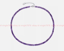 4mm Amethyst Mini Beaded Gemstone Necklace