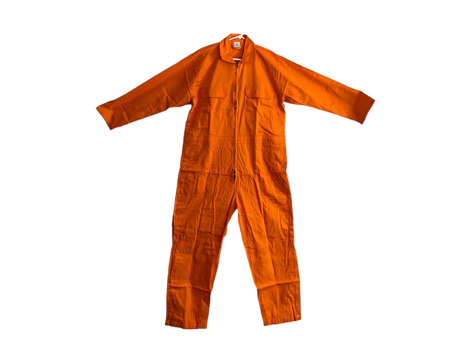 ☀️HiVis Orange ZipUp Work Coveralls Cotton Mechanic Jumpsuit, Mens