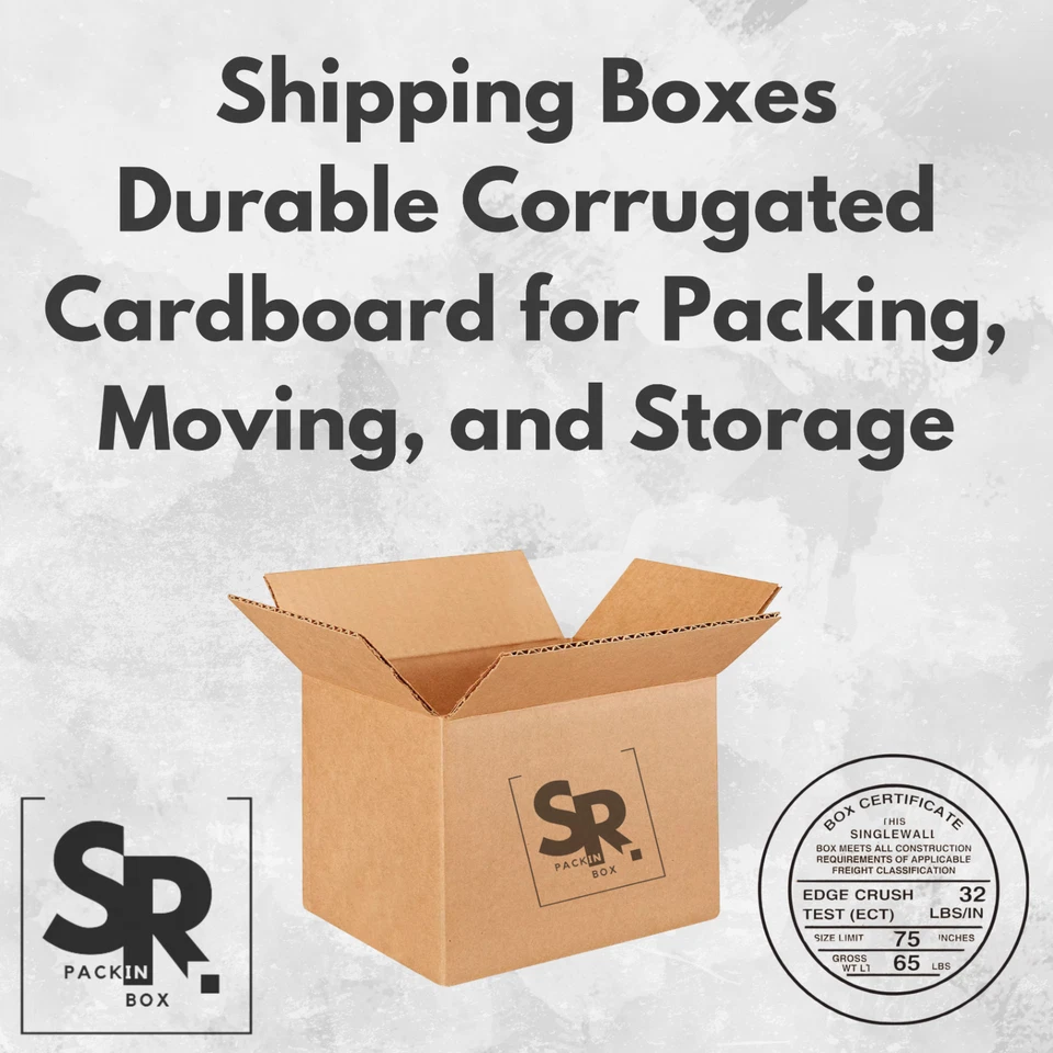 SR Shipping Boxes – Small 12"L x 10"W x 8"H (25-Pack) Durable Corrugated Boxes - Image 4 of 4
