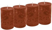 4 Stumpenkerzen Kerzen Braun Marone Adventskranz Weihnachten Tischdeko Hochzeit