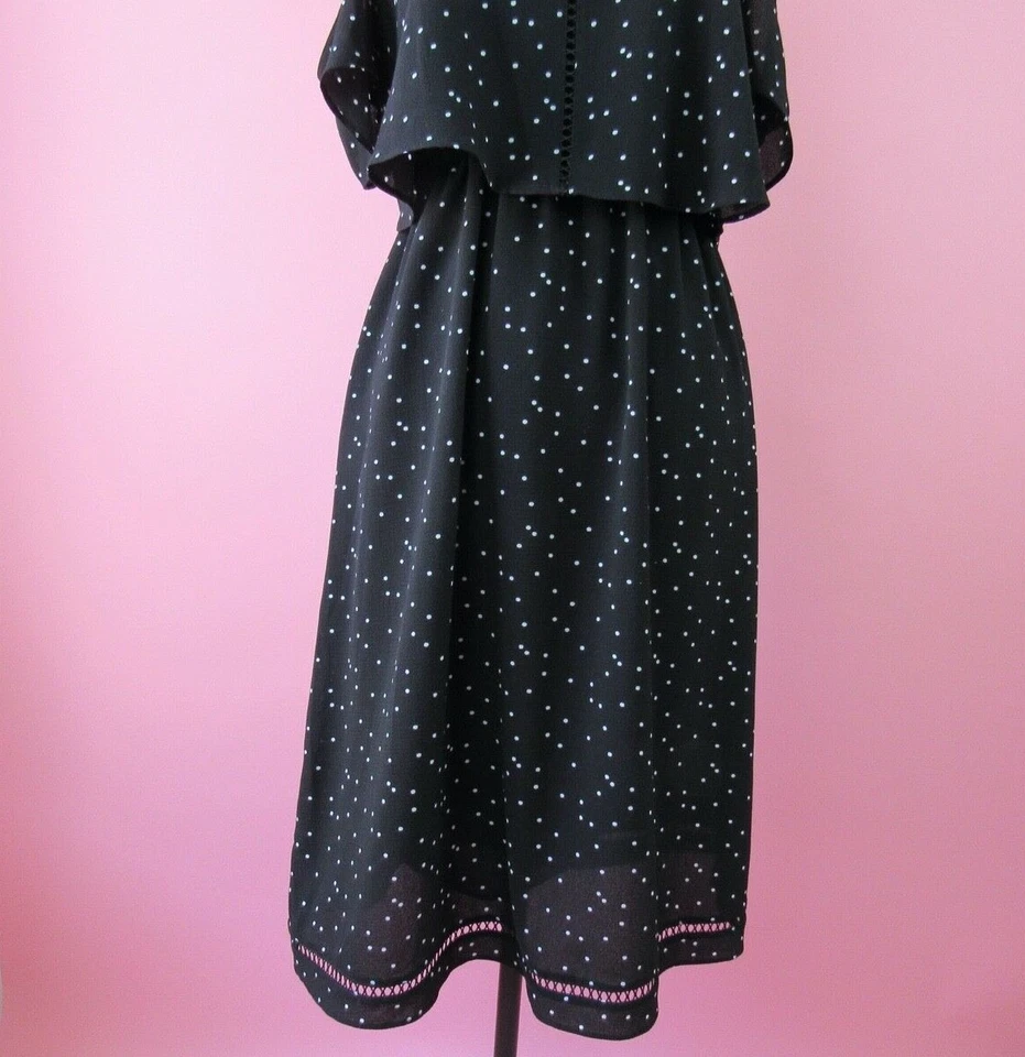 Talla: S Vestido Mossimo Lunares Hombro Frío Hasta la Rodilla Mujer  Foto 2 de 4