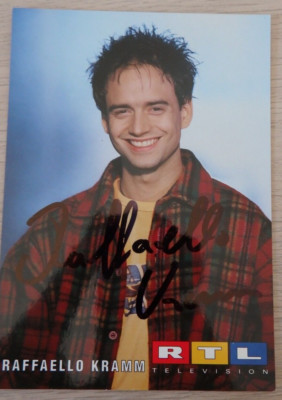 Autograph German TV actor Raffaello Kramm RTL (116007)