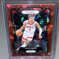 2023-24 Panini Prizm Jalen Green Red Cracked Ice Rockets 