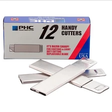 Handy Box Cutter, Tap Open/Tap Close, 12 per Box, Assorted