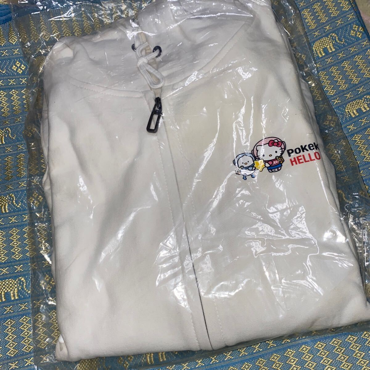 Pokekara x Hello Kitty White Hoodie Large Size Collaboration Design-image