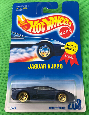 1991 Hot Wheels JAGUAR XJ220 Dark Blue Gold LW Wheels Mainline