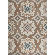 Home Dynamix Tremont Salem Transitional Medallion Area Rug, Taupe/Blue,