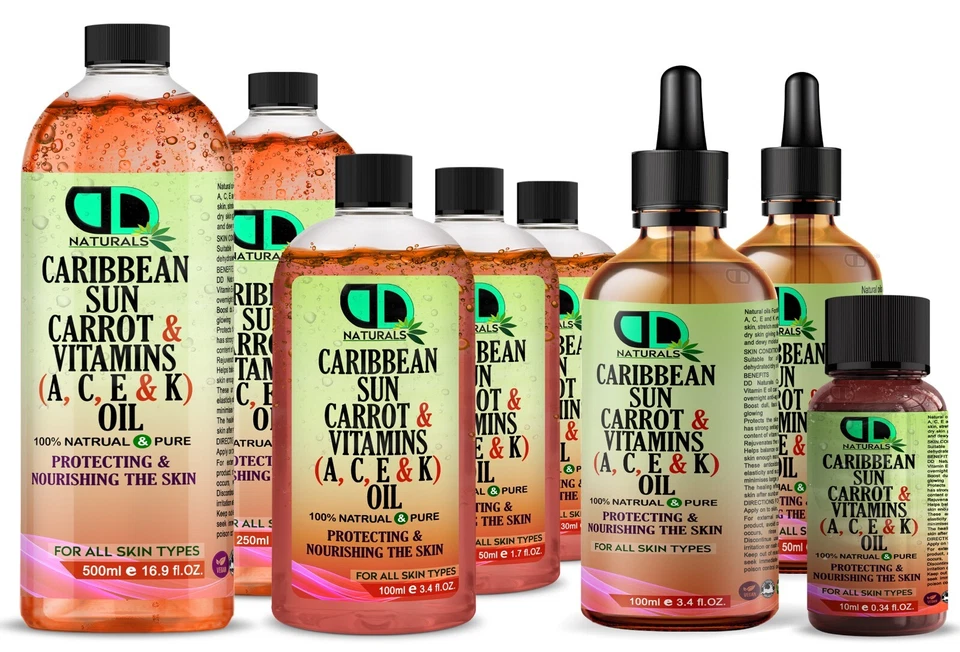 DD NATURALS DD Caribbean Sun Carrot & Vitamin E Oil For Deep Fab Tan & Healthy Skin