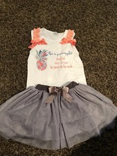 2 Piece Be A Pineapple Girls Outfit Size 4-5