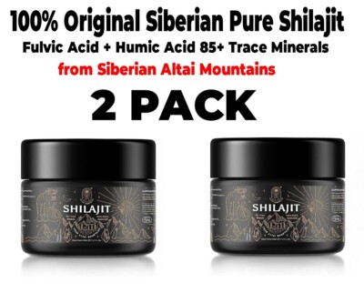 Shilajit 100% 2 PACK, Pure Shilajit Gold Grade + Fulvic Acid 85+ Trace Minerals