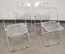 Anonima Castelli Mid Century Italian Lucite Folding Chair 29”T