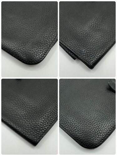 HERMÈS Dogon GM Long Wallet Purse Taurillon Clemence Leather Black Gold Metal JP - Picture 8 of 15