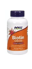NOW Foods Biotin 5000 mcg 120 Veg Caps  BB:10/2026