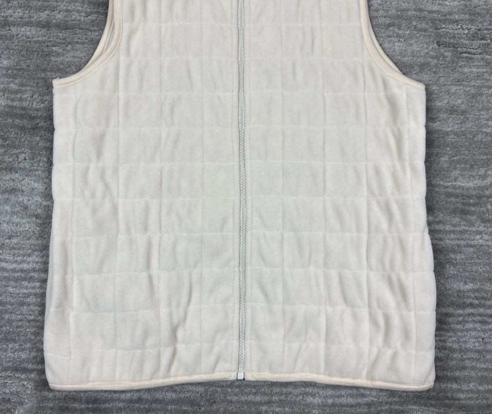 Chaleco Jane Ashley para mujer PM marfil polar bolsillos con cremallera suave Foto 3 de 4