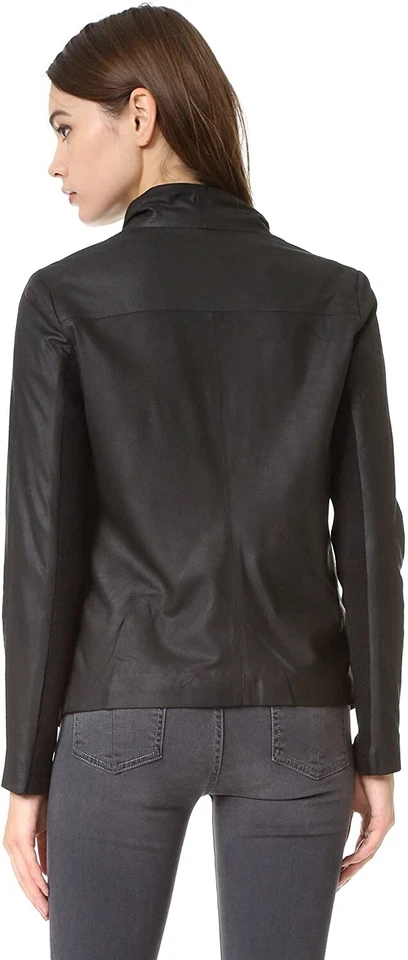 Chaqueta de cuero suave Kenrick negra talla pequeña BB Dakota 254633 para mujer Foto 3 de 3