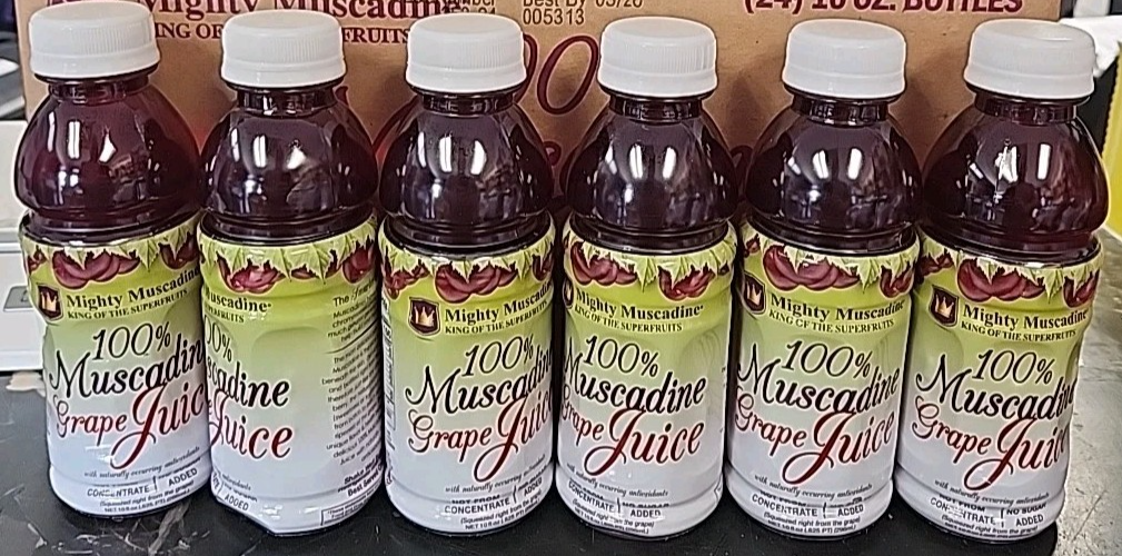 100% Muscadine Grape Juice / Lot of 6 Bottles/10 fl oz Each Bottle