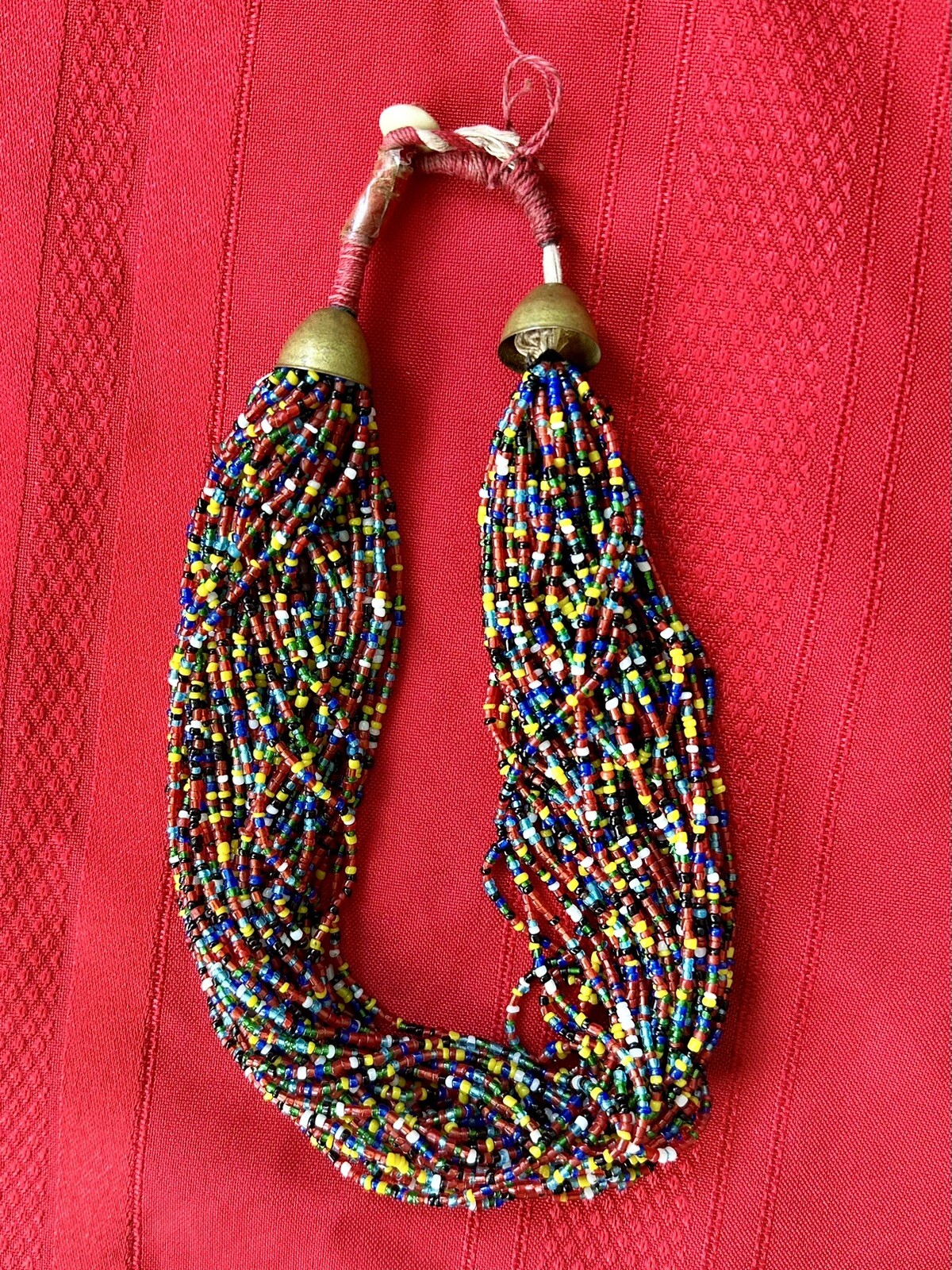 Handmade Native Multi-Strand Seed Bead Necklace - image 5
