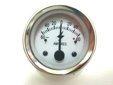 60 Amp Gauge White Face 