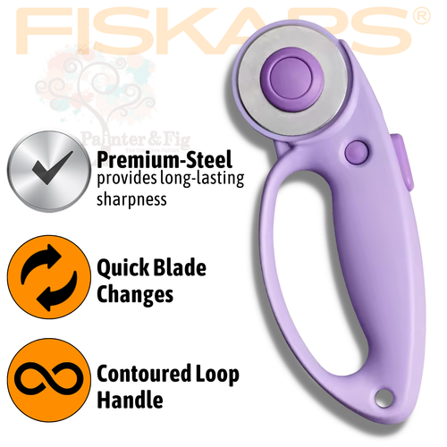 Fiskars 45mm Genuine Rotary Cutters Titanium Stick Handles, Loop Handles, Blades - Picture 16 of 28