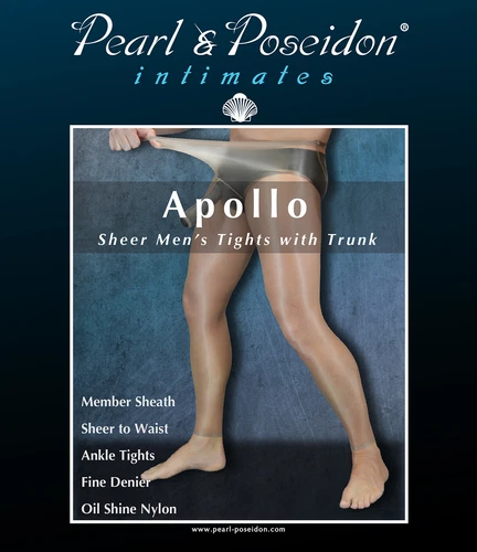 Apollo - mens sheer pantyhose transparent tights with trunk for male anatomy