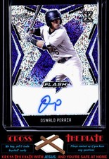1-2020 Leaf Flash RC Purple Auto Oswald Peraza Yankees 1/35 #BA-OP1
