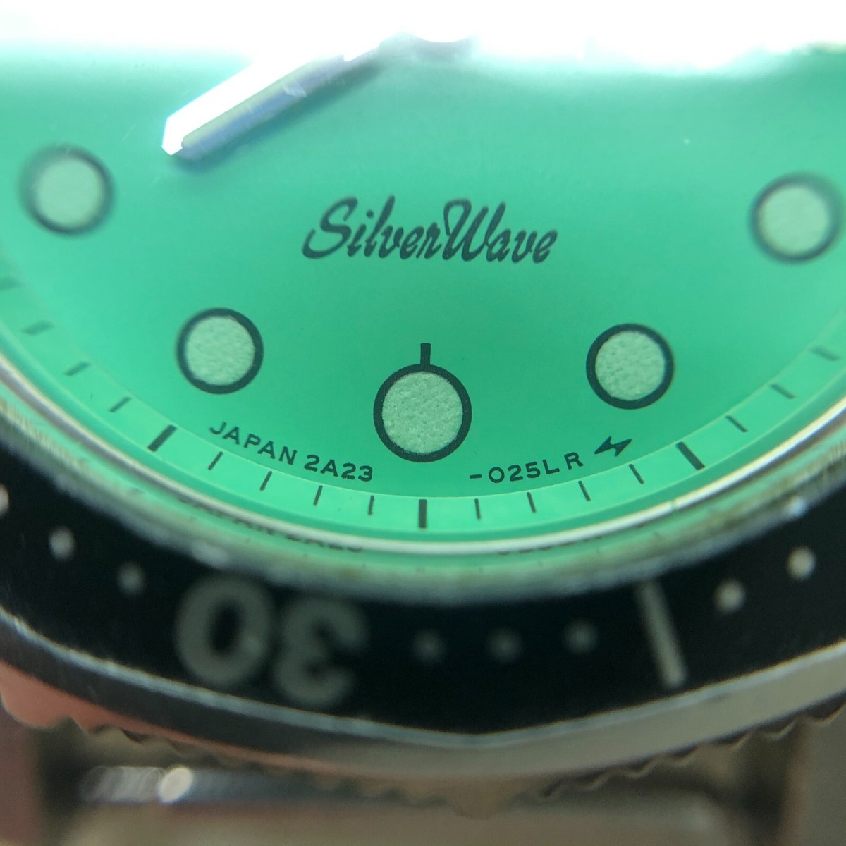 w1842] SEIKO 2A23-012B Green dial SilverWave Diver New battery