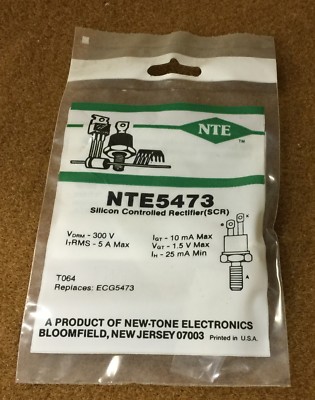 NTE Electronics NTE5473 Silicon Controlled Rectifier (SCR) 5 Amp, TO64