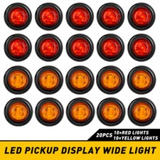 Set Of 20 Red Amber Led Side Marker Clearance Lights Trailer Truck Pickup Ship
