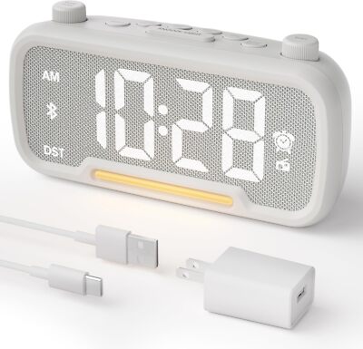  Bedroom Alarm Clock Radio, Alarm Clock Radio with Bluetooth Speaker