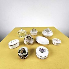 scatoline in ceramica vetro vintage, 9 pezzi