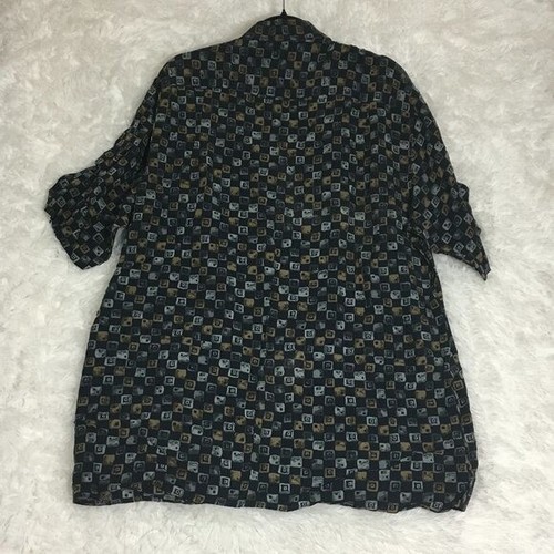 Camisa Retro Casa Moda Estampada Cuadrada con Botones UP Para Hombre Talla XL - Imagen 6 de 8