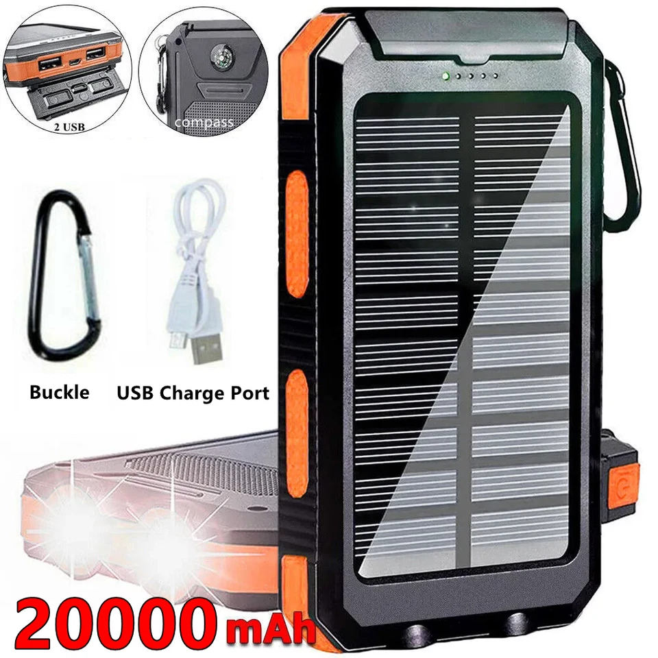 Solar Charger Power Bank 20000mAh Portable Charger Power Bank External Battery - Image 2 of 4
