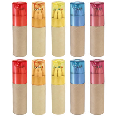 10er Pack Farbstift Tuben mit Anspitzer Zeichnen Erwachsene Kind Party Tasche