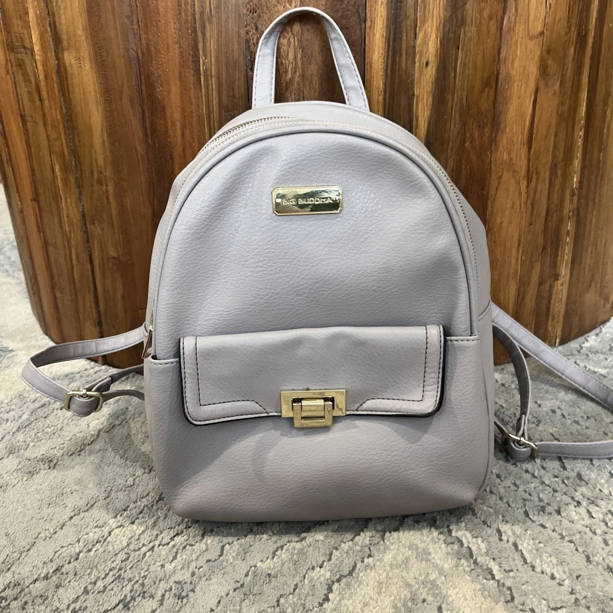 cream mini backpack Tommy Hilfiger Cream Mini Backpack Purse Gold Logo 7x9x3" (3PN23)