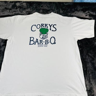 Vintage Single Stitch T Shirt Corkys Bar B Q Tenneesee CHES 100% Cotton XL