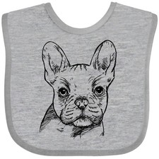 Inktastic French Bulldog Portrait Baby Bib Pets Frenchie Dog Doggy Cute Sketch I