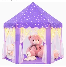 Princess Tent Girls Large Playhouse Kids Castle Play Tent with Star Lights