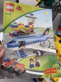 LEGO VILLE Duplo 5594 5595 10871 Airport Cargo Air Plane Set Lot Vintage READ