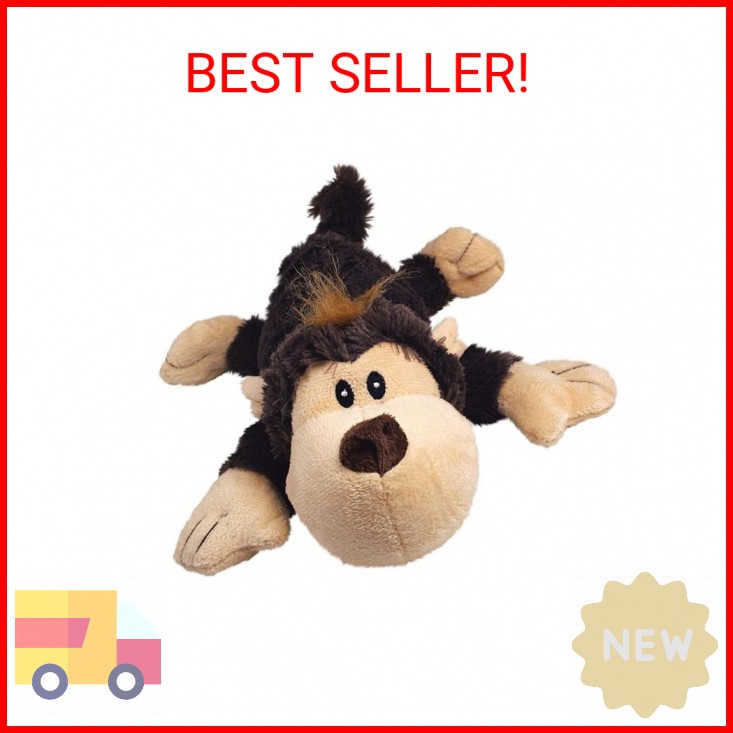 KONG Cozie Funky Monkey, Squeaky Plush Dog Toy, for Medium D